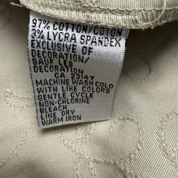 Talbots Beige Embroidered Zip Jacket Size XL Lightweight Spring Coat - Picture 4 of 5